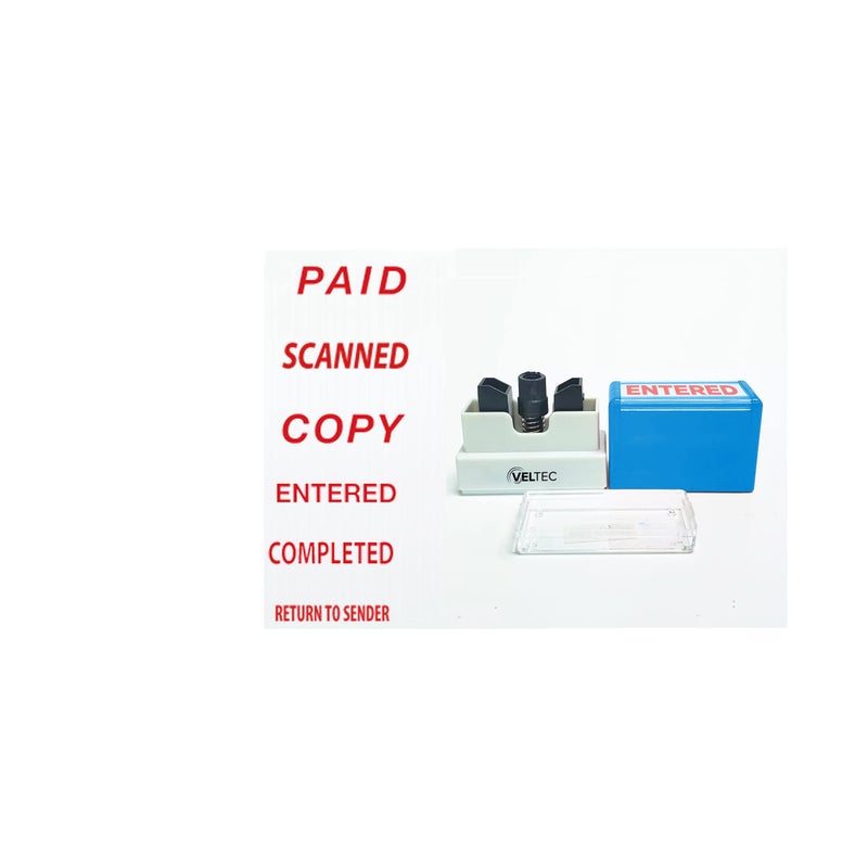 Veltec Premium Pre-Inked Message Stamp, Red Ink (Void) - Image 4